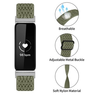 Fitbit Inspire 3 &ndash; Elastisches Solo Loop Nylonarmband - Gr&uuml;n