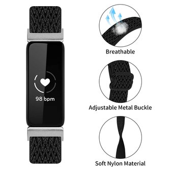 Fitbit Inspire 3 &ndash; Elastisches Solo Loop Nylonarmband - Schwarz