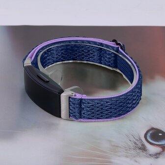 Fitbit Inspire 3 &ndash; Elastisches Solo Loop Nylonarmband - Blau/Violett