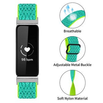 Fitbit Inspire 3 &ndash; Elastisches Solo Loop Nylonarmband - Mintgr&uuml;n