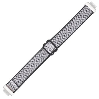 Fitbit Inspire 3 &ndash; Elastisches Solo Loop Nylonarmband - Schwarz/Wei&szlig;