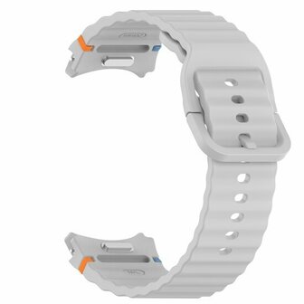 Wave Sportarmband mit Druckknopf - Gr&ouml;&szlig;e: M/L - Grau - Samsung Galaxy Watch 7 - 40mm / 44mm &amp; Watch FE