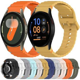 Wave Sportarmband mit Druckknopf - Gr&ouml;&szlig;e: M/L - Hellrosa - Samsung Galaxy watch 7 - 40mm / 44mm &amp; Watch FE