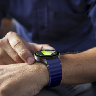 Wave Sportarmband mit Druckknopf - Gr&ouml;&szlig;e: M/L - Dunkelblau - Samsung Galaxy Watch 6 - 40mm &amp; 44mm