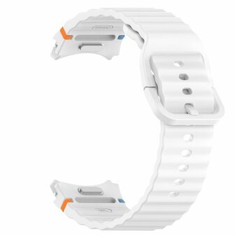 Wave Sportarmband mit Druckknopf - Gr&ouml;&szlig;e: M/L - Wei&szlig; - Samsung Galaxy Watch 6 - 40mm &amp; 44mm