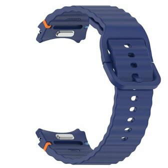 Wave Sportarmband mit Druckknopf - Gr&ouml;&szlig;e: M/L - Dunkelblau - Samsung Galaxy Watch 6 Classic - 47mm &amp; 43mm
