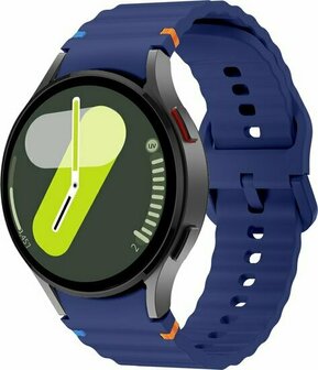 Wave Sportarmband mit Druckknopf - Gr&ouml;&szlig;e: M/L - Dunkelblau - Samsung Galaxy Watch 5 (Pro) - 40mm / 44mm / 45mm