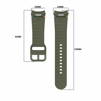 Wave Sportarmband mit Druckknopf - Gr&ouml;&szlig;e: M/L - Dunkelgrau - Samsung Galaxy Watch 5 (Pro) - 40mm / 44mm / 45mm