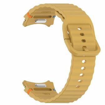 Wave Sportarmband mit Druckknopf - Gr&ouml;&szlig;e: M/L - Ocker - Samsung Galaxy Watch 5 (Pro) - 40mm / 44mm / 45mm