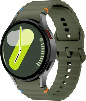 Wave Sportarmband mit Druckknopf - Gr&ouml;&szlig;e: M/L - Dunkelgr&uuml;n - Samsung Galaxy Watch 5 (Pro) - 40mm / 44mm / 45mm
