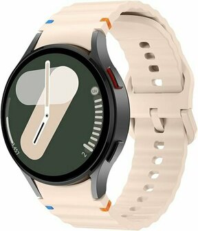 Wave Sportarmband mit Druckknopf - Gr&ouml;&szlig;e: M/L - Hellrosa - Samsung Galaxy Watch 5 (Pro) - 40mm / 44mm / 45mm