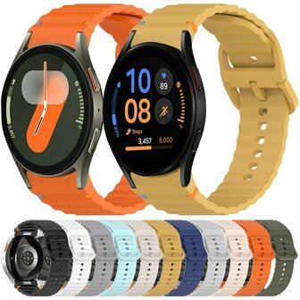 Wave Sportarmband mit Druckknopf - Gr&ouml;&szlig;e: M/L - Hellrosa - Samsung Galaxy Watch 5 (Pro) - 40mm / 44mm / 45mm