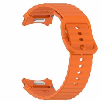Wave Sportarmband mit Druckknopf - Gr&ouml;&szlig;e: M/L - Orange - Samsung Galaxy Watch 4 - 40mm &amp; 44mm