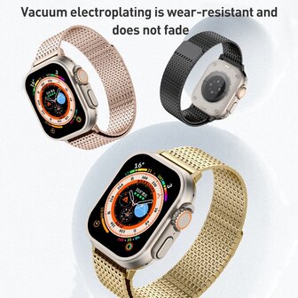 Edelstahl Loop Band - Schwarz - Extra stark - Geeignet f&uuml;r Apple Watch 44mm / 45mm / 46mm / 49mm