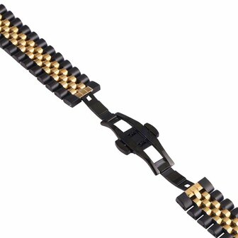 Stahlband - Schwarz mit Gold - Garmin Vivoactive 4 / 4L