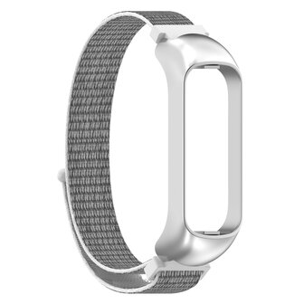 Nylon Sport Loop Armband - Wei&szlig;/Grau - Samsung Galaxy Fit 2