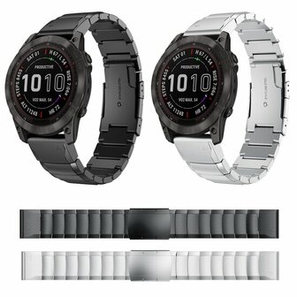 Edelstahl-Gliederarmband - Schwarz - Garmin Fenix 8 / 8 Pro - 51mm