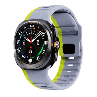Wave Silikonarmband - Grau mit Gelb - Samsung Galaxy Watch Ultra 47mm