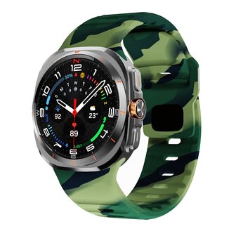 Wave Silikonarmband - Armee gr&uuml;n camouflage - Samsung Galaxy Watch Ultra 47mm