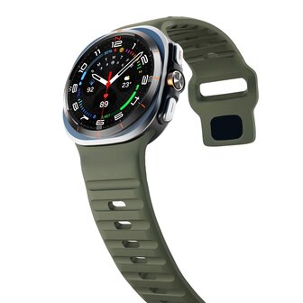 Wave Silikonarmband - Dunkelgr&uuml;n - Samsung Galaxy Watch Ultra 47mm