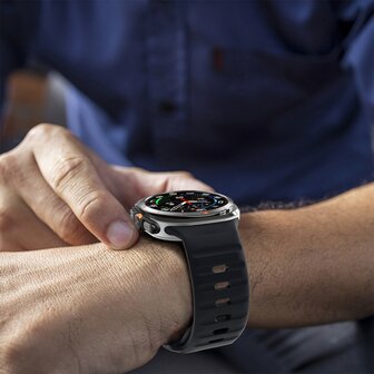 Wave Silikonarmband - Schwarz - Samsung Galaxy Watch Ultra 47mm