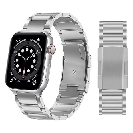 Titanium Gliederarmband - Silber - Passend für Apple Watch 38mm / 40mm / 41mm