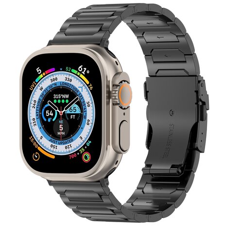 Titan H-Typ Gliederarmband - Schwarz - Geeignet für Apple Watch 44mm / 45mm / 46mm / 49mm