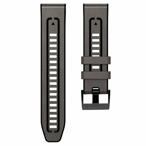 Leder + Silikonarmband - Grau - Garmin Fenix 8 / 8 Pro - 51mm