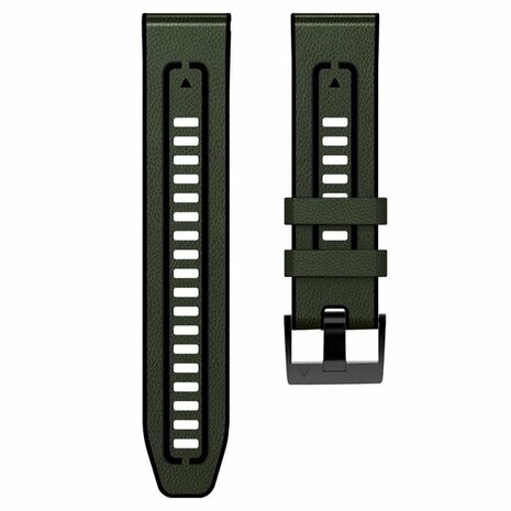 Leder + Silikonarmband - Grün - Garmin Fenix 8 / 8 Pro - 51mm