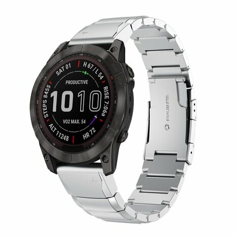 Edelstahl-Gliederarmband - Silber - Garmin Fenix 8 / 8 Pro - 51mm