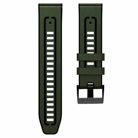 Leder + Silikonarmband - Grün - Garmin Fenix 8 / 8 Pro - 47mm
