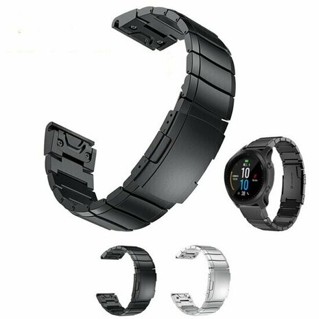 Edelstahl-Gliederarmband - Silber - Garmin Fenix 8 / 8 Pro - 47mm