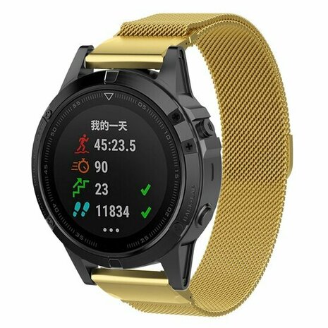 Milanaise Armband - Gold - Garmin Fenix 8 / 8 Pro - 47mm