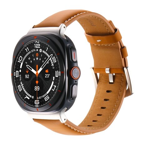 Premium-Lederarmband - Hellbraun - Samsung Galaxy Watch Ultra Armbänder - 47mm