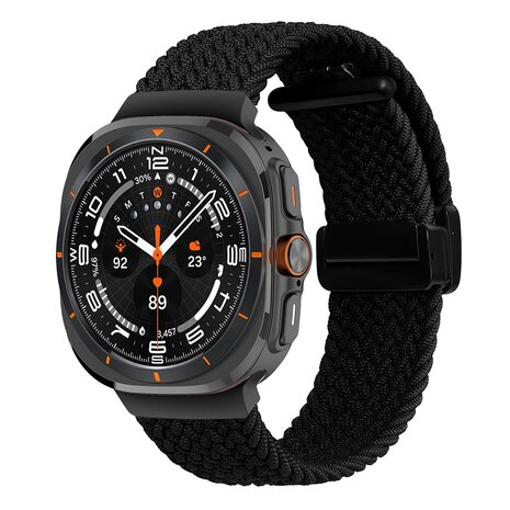 Geflochtenes Armband mit D-Schließe - Schwarz - Samsung Galaxy Watch Ultra 47mm