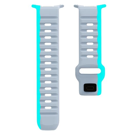 Wave Silikonarmband - Grau mit Blau - Samsung Galaxy Watch Ultra 47mm