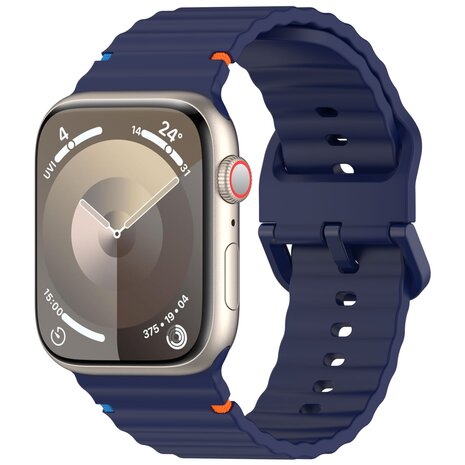 Wave Sportband - Dunkelblau - Geeignet für Apple Watch 38mm / 40mm / 41mm / 42mm