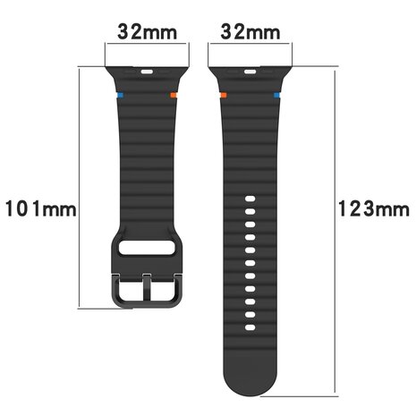 Wave Sportband - Weiß - Geeignet für Apple Watch 38mm / 40mm / 41mm / 42mm
