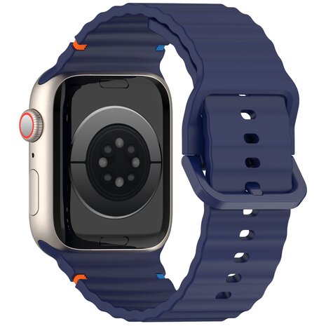 Wave Sportband - Dunkelblau - Geeignet für Apple Watch 44mm / 45mm / 46mm / 49mm