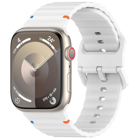 Wave Sportband - Weiß - Geeignet für Apple Watch 44mm / 45mm / 46mm / 49mm