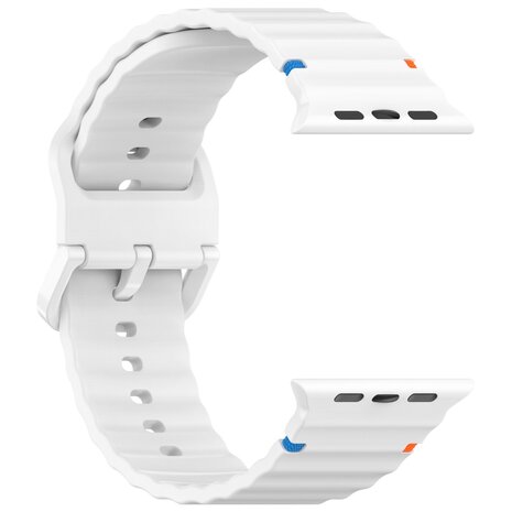 Wave Sportband - Weiß - Geeignet für Apple Watch 44mm / 45mm / 46mm / 49mm