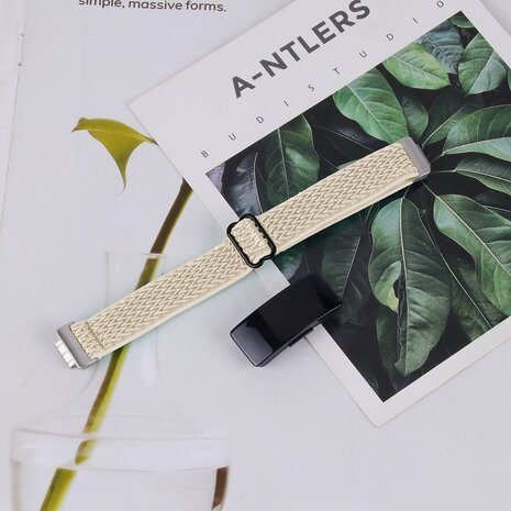 Fitbit Inspire 3 – Elastisches Solo Loop Nylonarmband - Beige