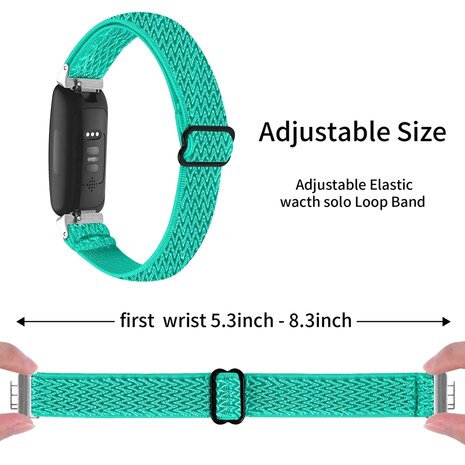 Fitbit Inspire 3 – Elastisches Solo Loop Nylonarmband - Türkis