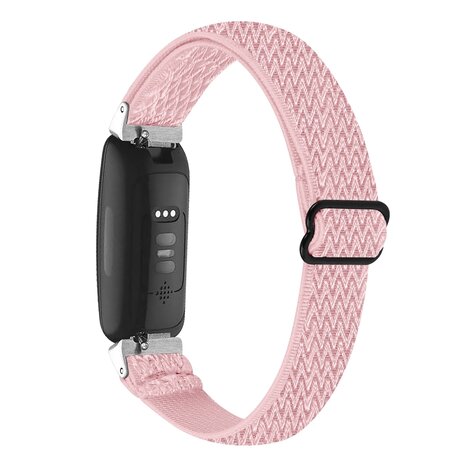 Fitbit Inspire 3 – Elastisches Solo Loop Nylonarmband - Rosa