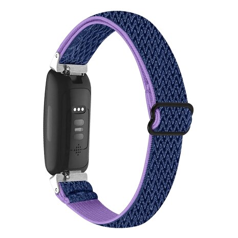 Fitbit Inspire 3 – Elastisches Solo Loop Nylonarmband - Blau/Violett