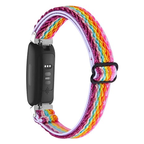 Fitbit Inspire 3 – Elastisches Solo Loop Nylonarmband - Multicolour