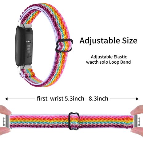 Fitbit Inspire 3 – Elastisches Solo Loop Nylonarmband - Multicolour