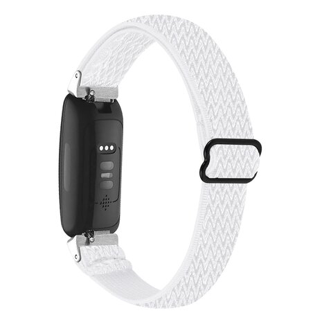 Fitbit Inspire 3 – Elastisches Solo Loop Nylonarmband - Weiß