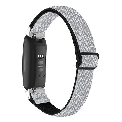 Fitbit Inspire 3 – Elastisches Solo Loop Nylonarmband - Schwarz/Weiß