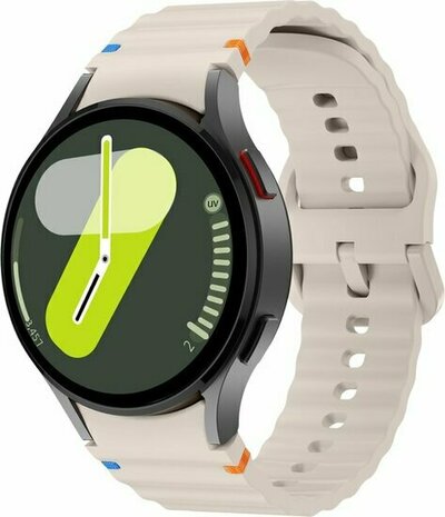 Wave Sportarmband mit Druckknopf - Größe: M/L - Starlight - Samsung Galaxy Watch 7 - 40mm / 44mm & Watch FE